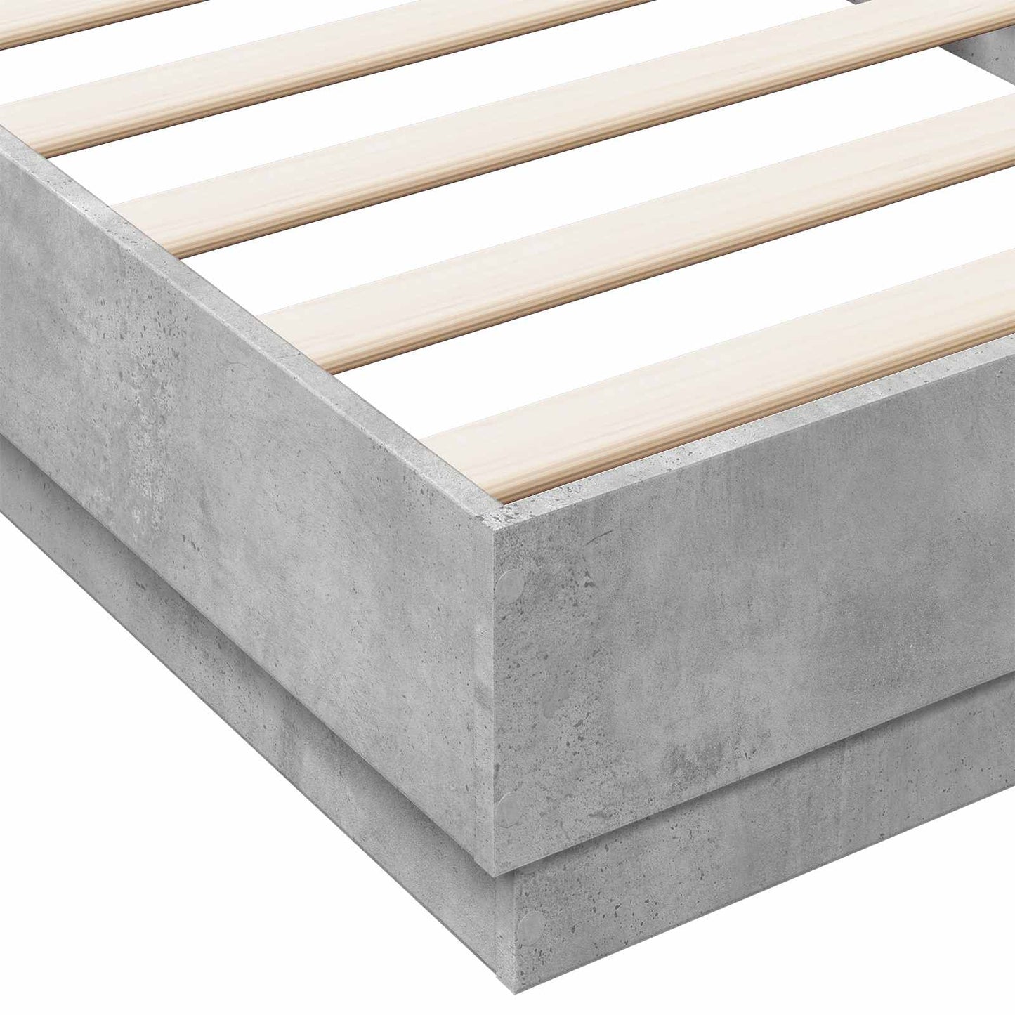 Floor Bed Frame Concrete Grey 80 x 200 cm Engineered Wood