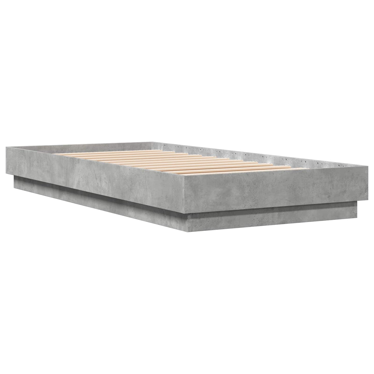 Floor Bed Frame Concrete Grey 80 x 200 cm Engineered Wood