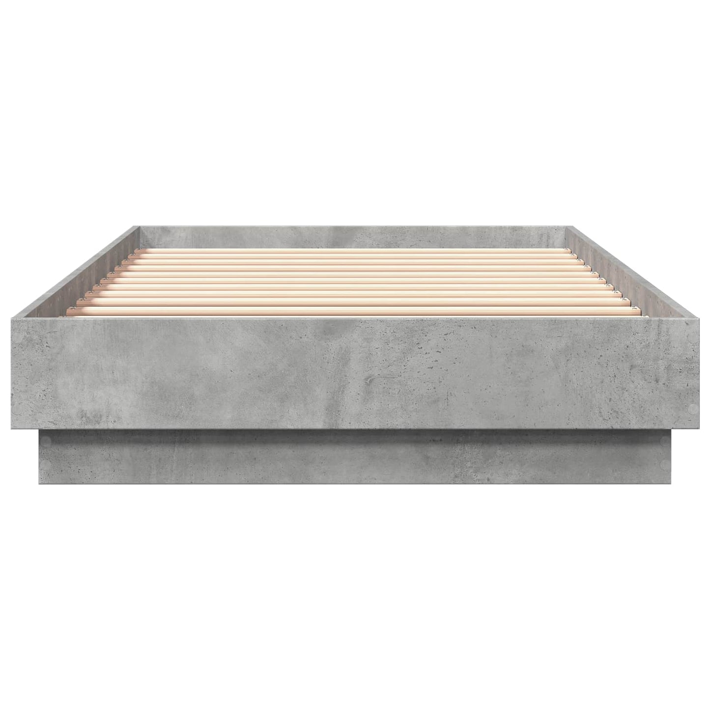 Floor Bed Frame Concrete Grey 80 x 200 cm Engineered Wood