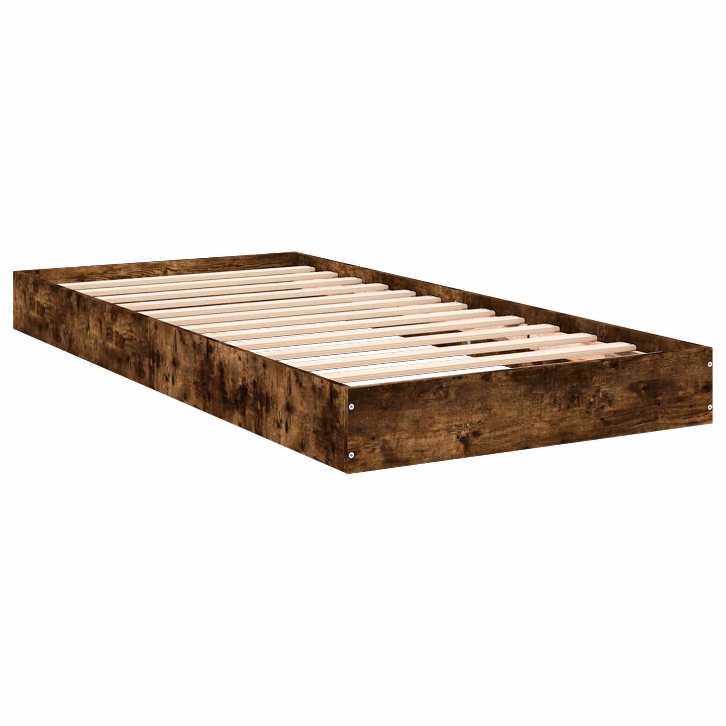 Floor Bed Frame Smoked Oak 80 x 200 cm Engineered Wood