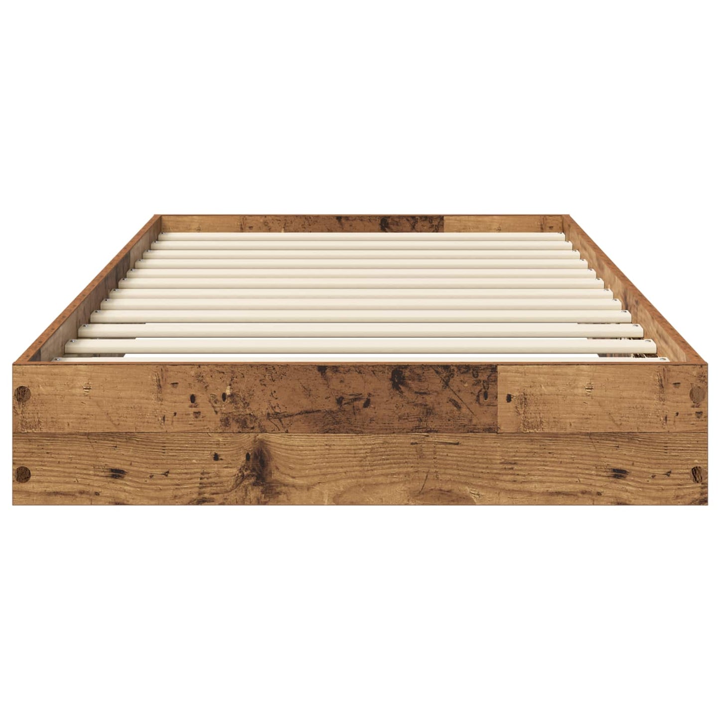 Floor Bed Frame Old Wood 80 x 200 cm Engineered Wood