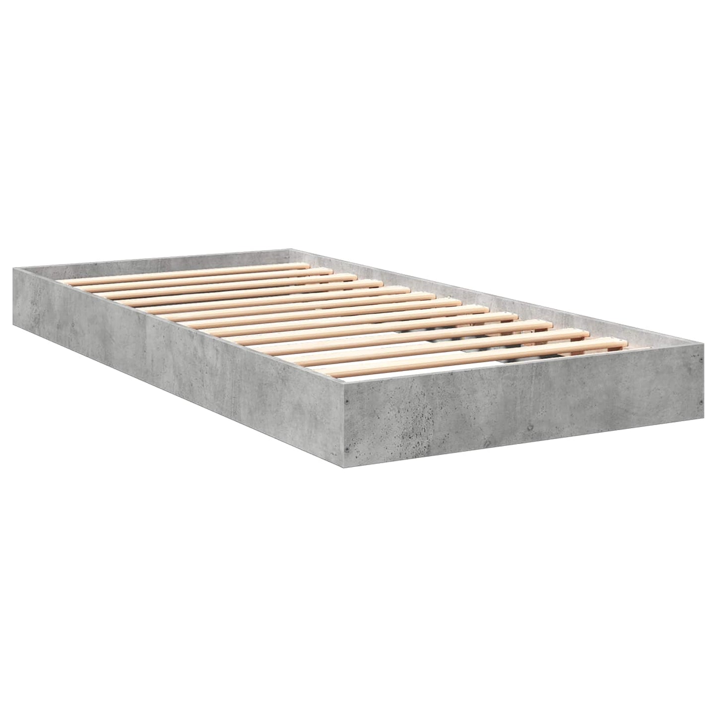 Floor Bed Frame Concrete Grey 80 x 200 cm Engineered Wood