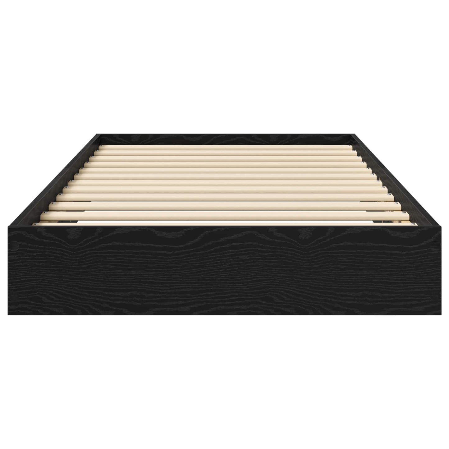 Floor Bed Frame Black Oak 80 x 200 cm Engineered Wood
