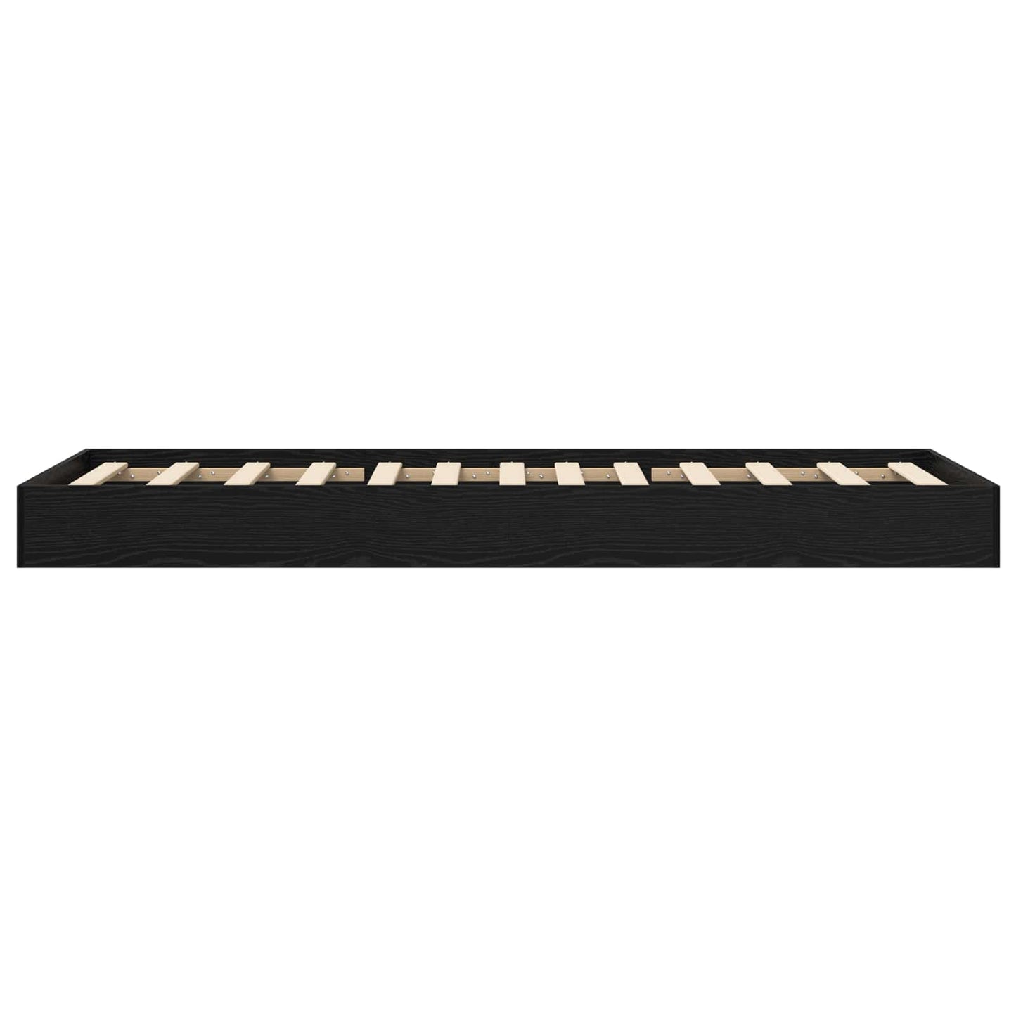 Floor Bed Frame Black Oak 80 x 200 cm Engineered Wood