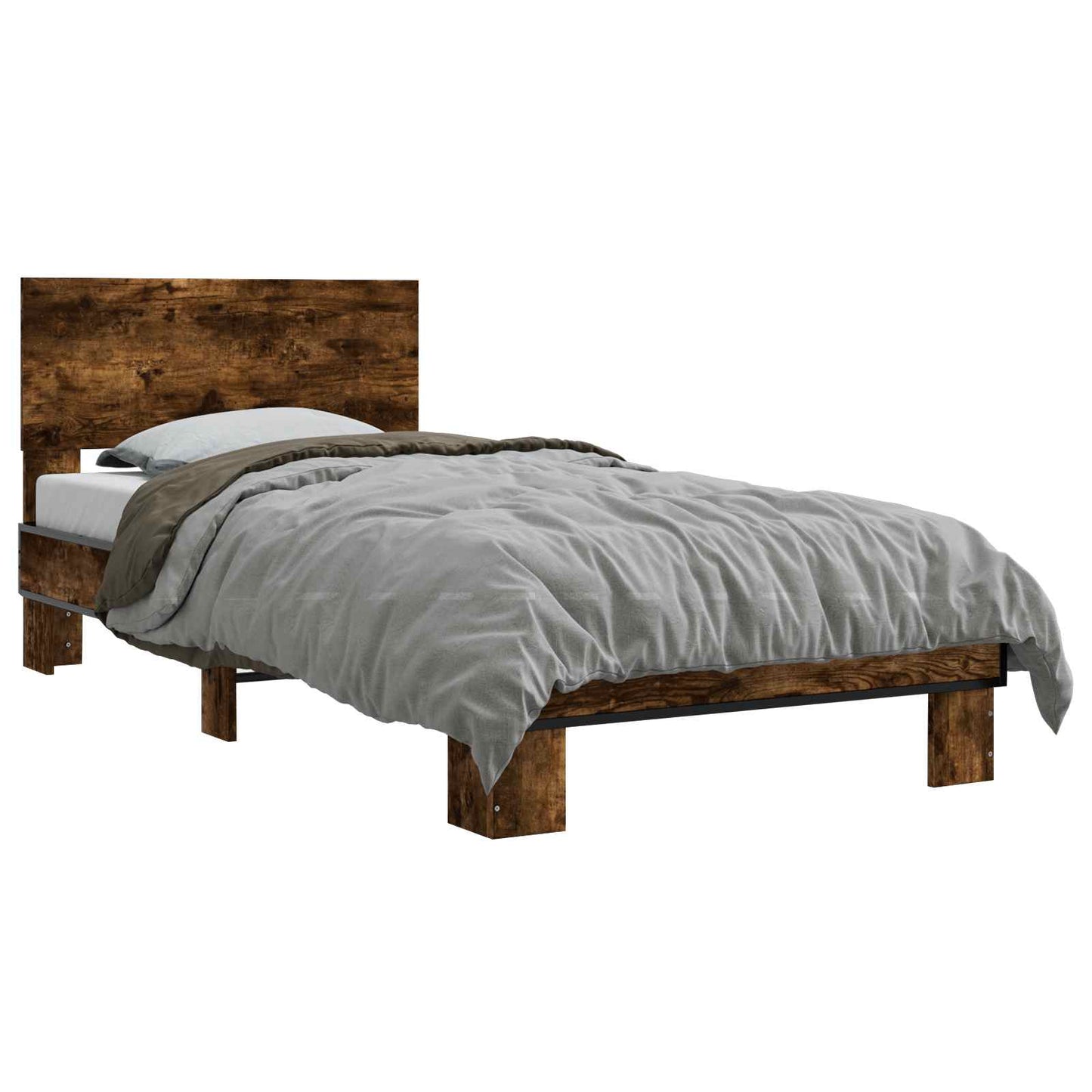Bed Frame with Headboard Smoked Oak 80 x 200 cm Engineered Wood