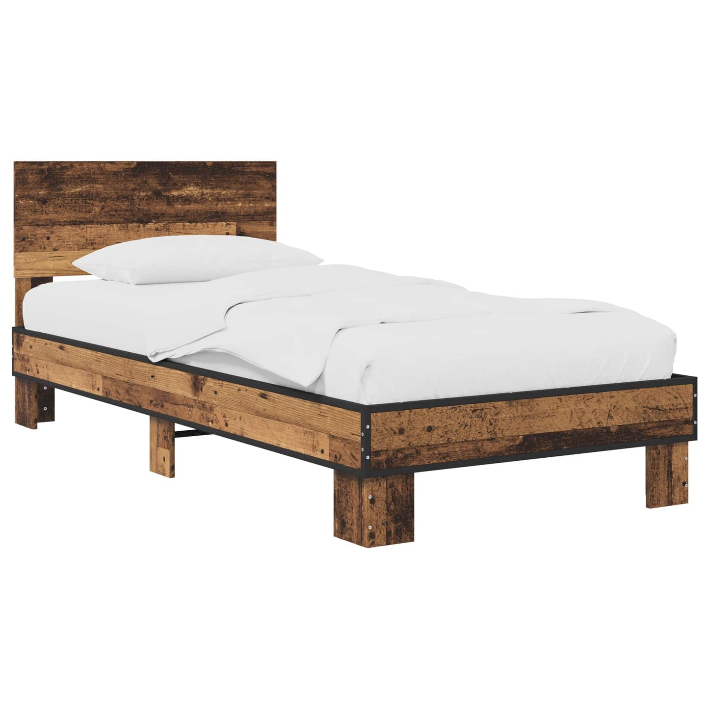 Bed Frame with Headboard Old Wood 80 x 200 cm Engineered Wood