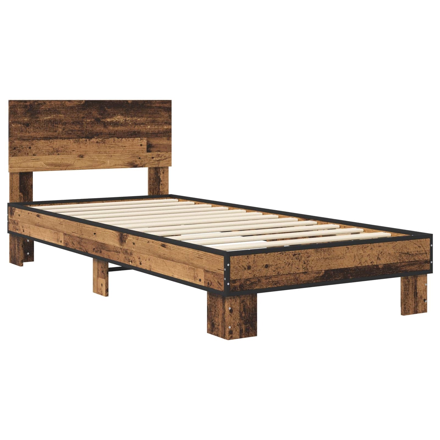 Bed Frame with Headboard Old Wood 80 x 200 cm Engineered Wood