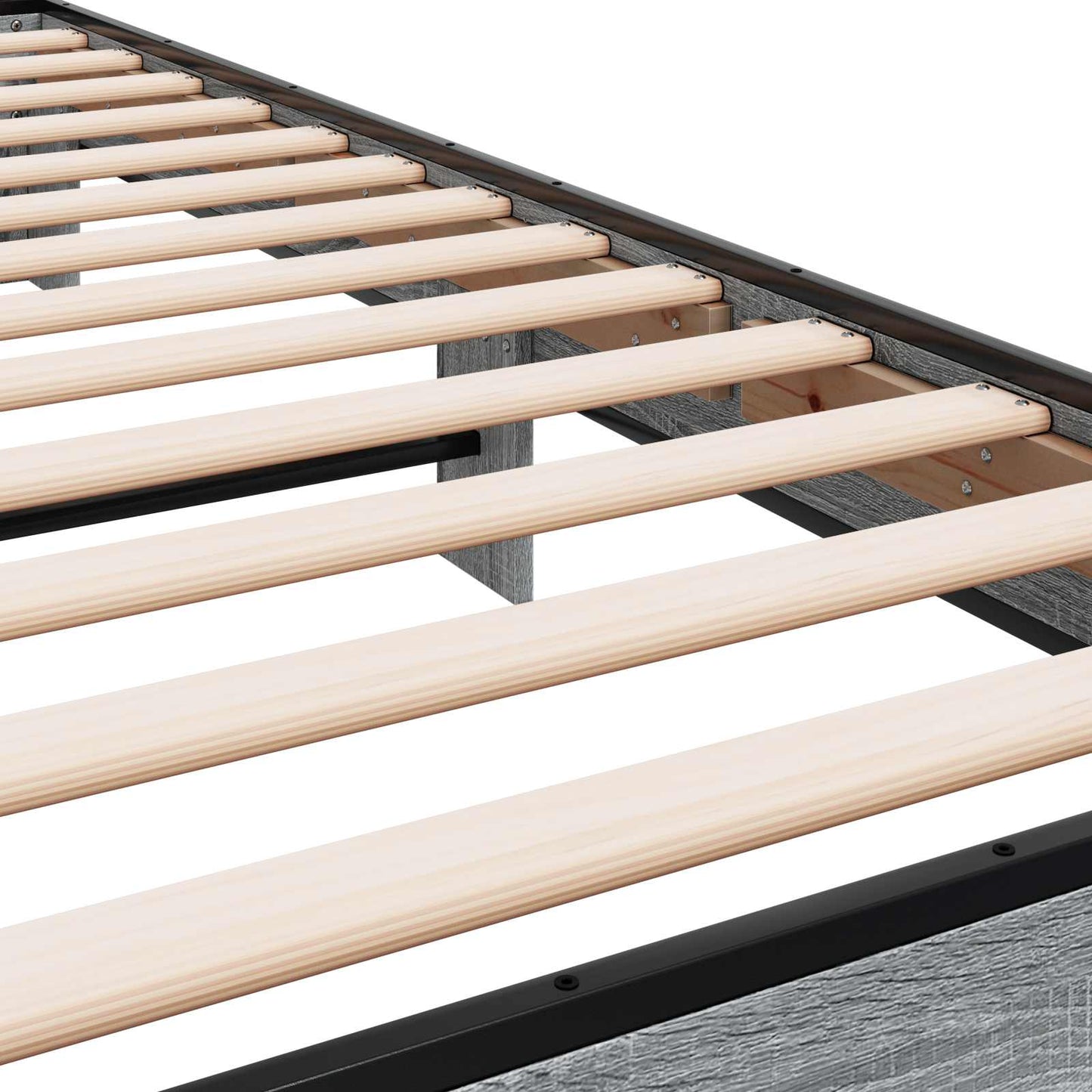 Bed Frame with Headboard Grey Sonoma 80 x 200 cm