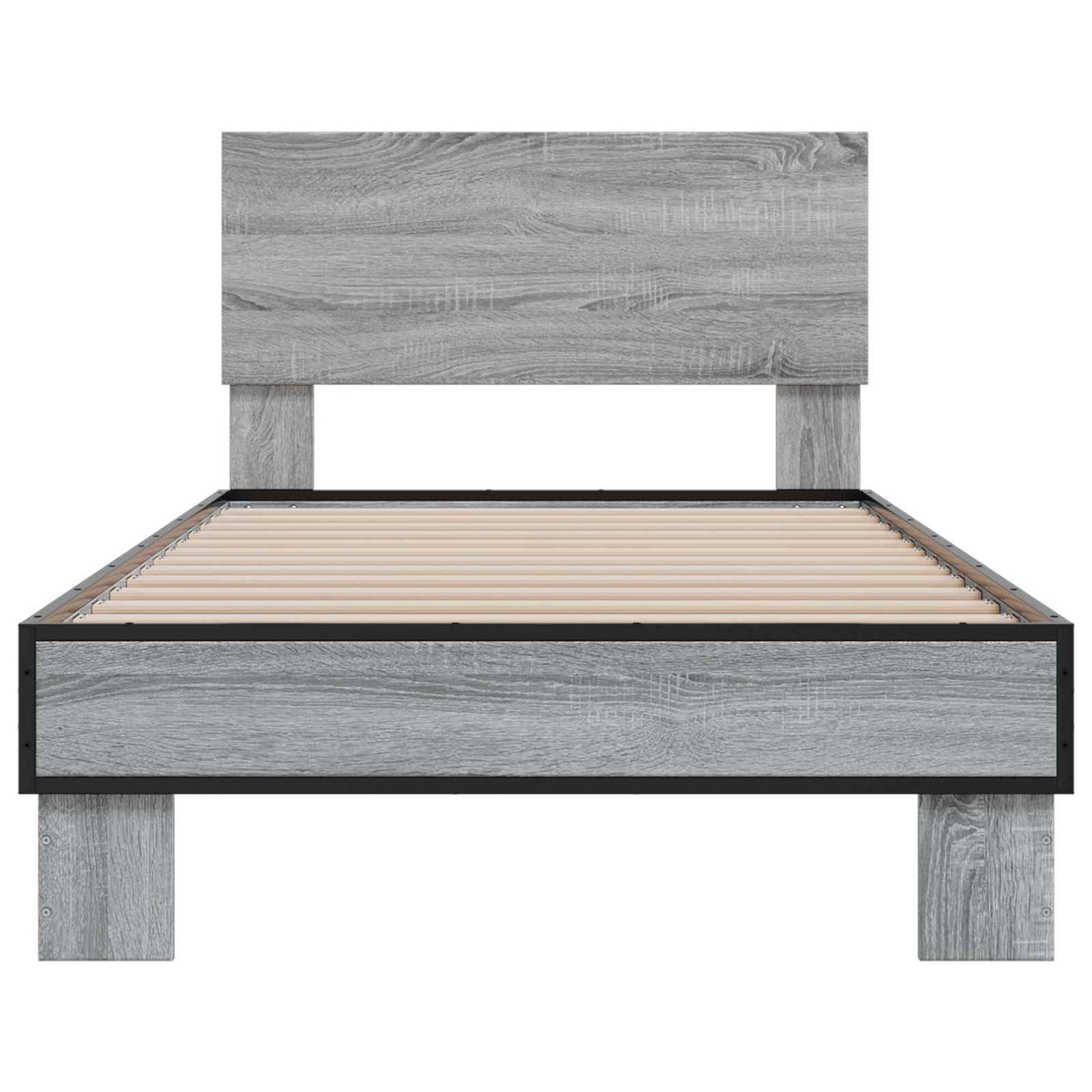 Bed Frame with Headboard Grey Sonoma 80 x 200 cm