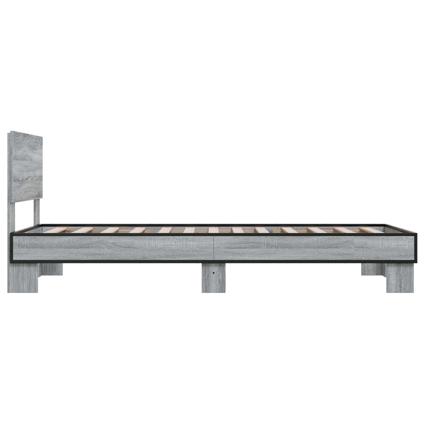 Bed Frame with Headboard Grey Sonoma 80 x 200 cm