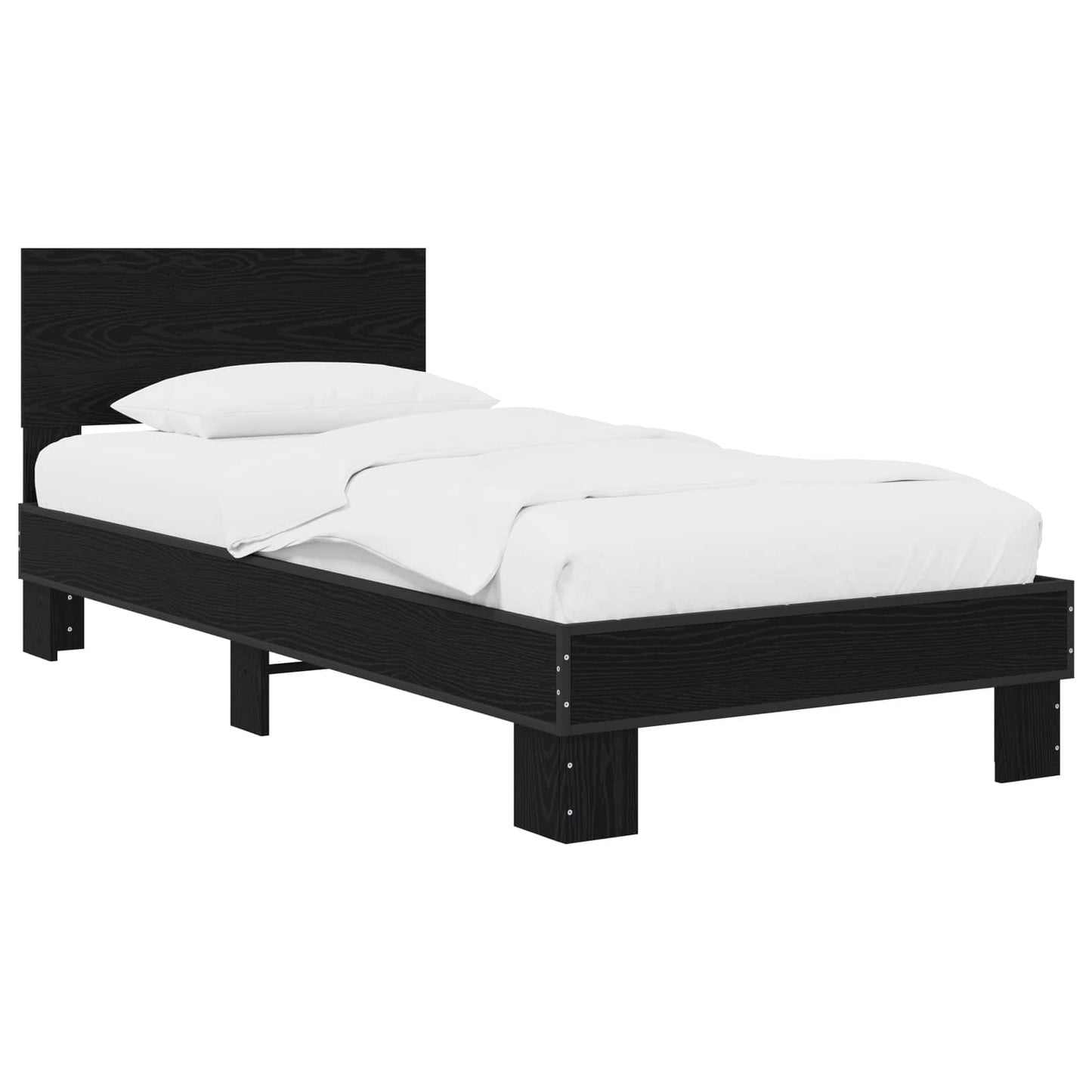 Bed Frame with Headboard Black Oak 80 x 200 cm Engineered Wood