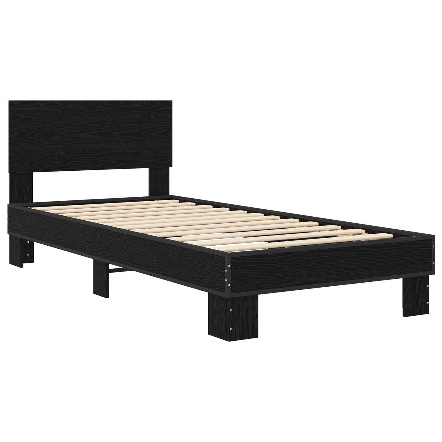 Bed Frame with Headboard Black Oak 80 x 200 cm Engineered Wood