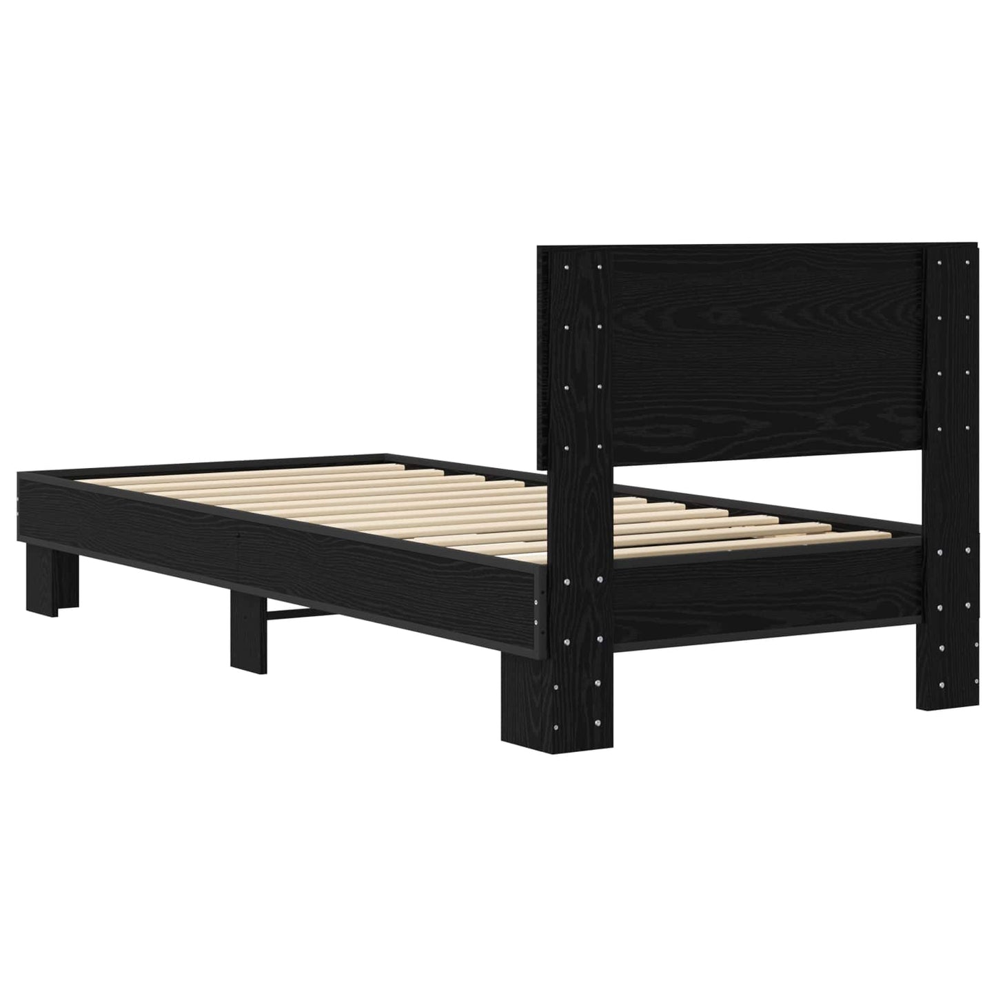 Bed Frame with Headboard Black Oak 80 x 200 cm Engineered Wood