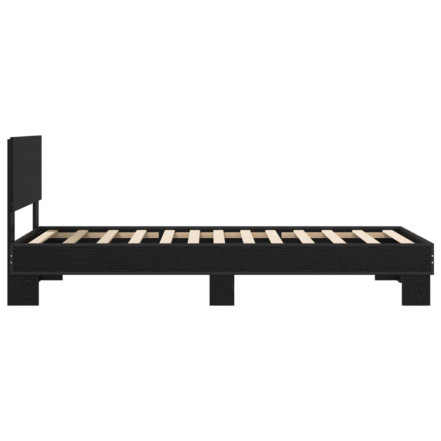 Bed Frame with Headboard Black Oak 80 x 200 cm Engineered Wood