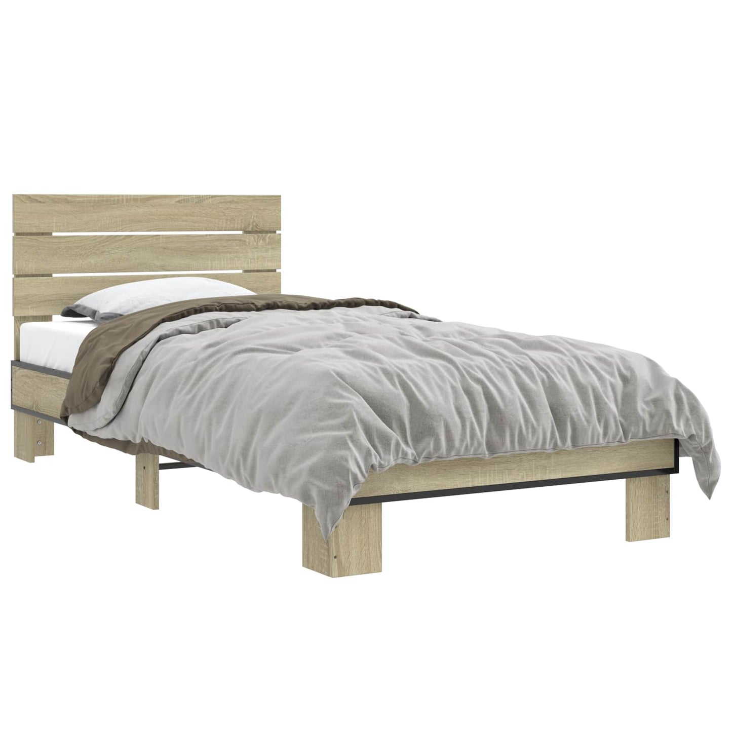 Bed Frame with Headboard Sonoma Oak 80 x 200 cm Engineered Wood