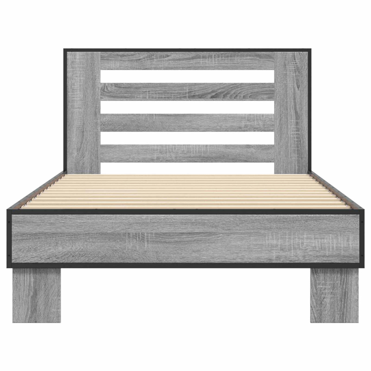Bed Frame with Headboard Grey Sonoma 80 x 200 cm