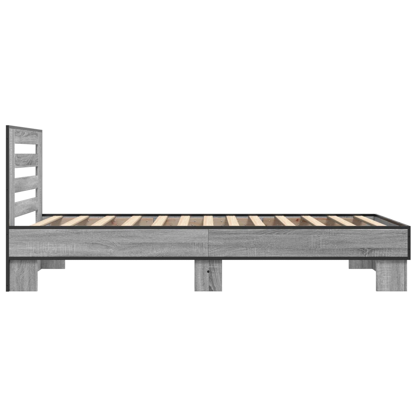 Bed Frame with Headboard Grey Sonoma 80 x 200 cm