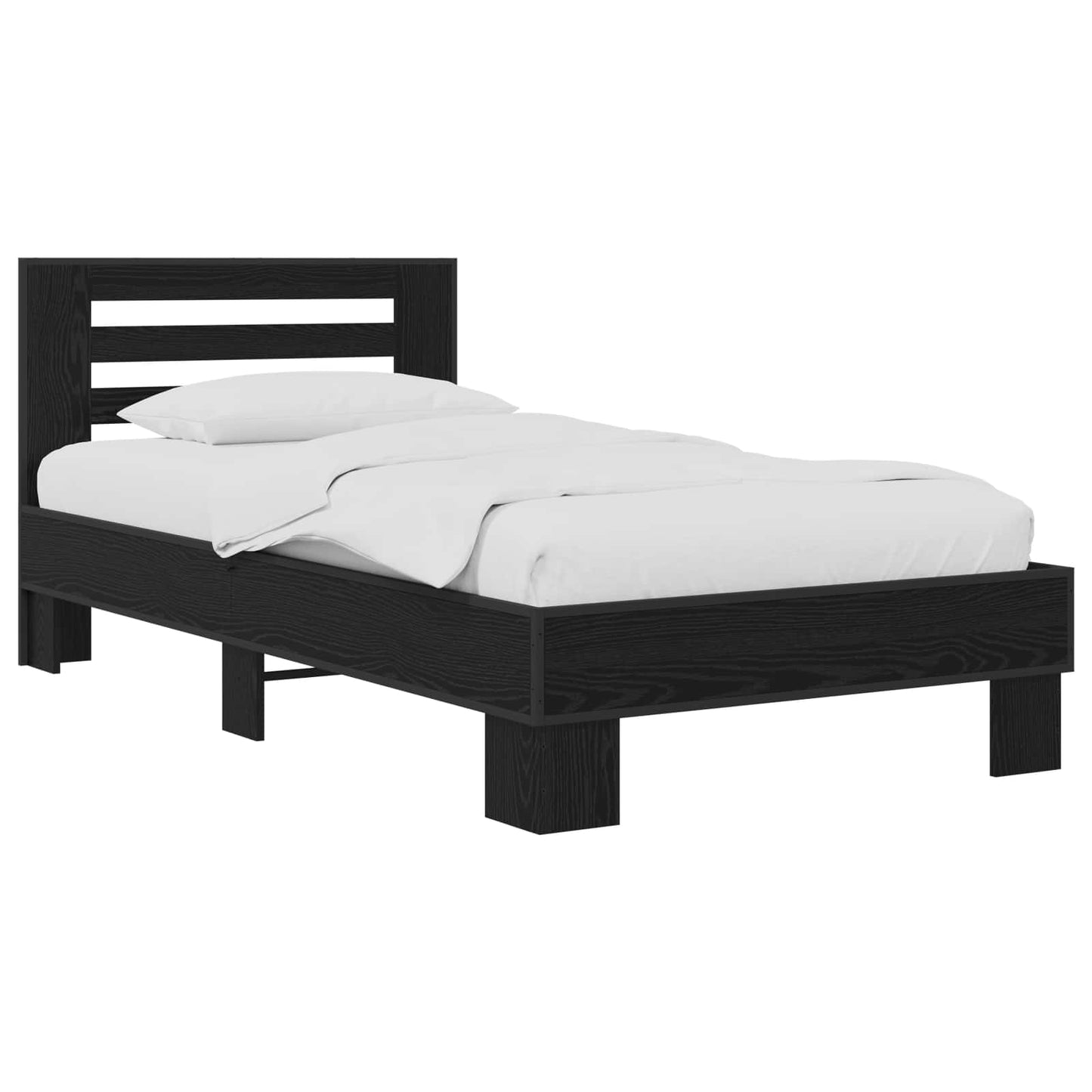 Bed Frame with Headboard Black Oak 80 x 200 cm Engineered Wood