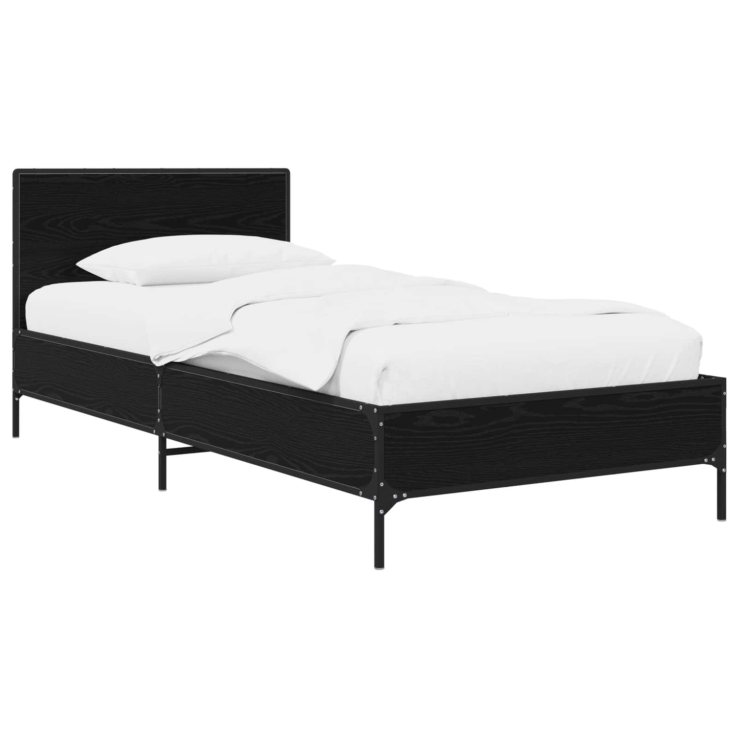 Bed Frame with Headboard Black Oak 80 x 200 cm Engineered Wood
