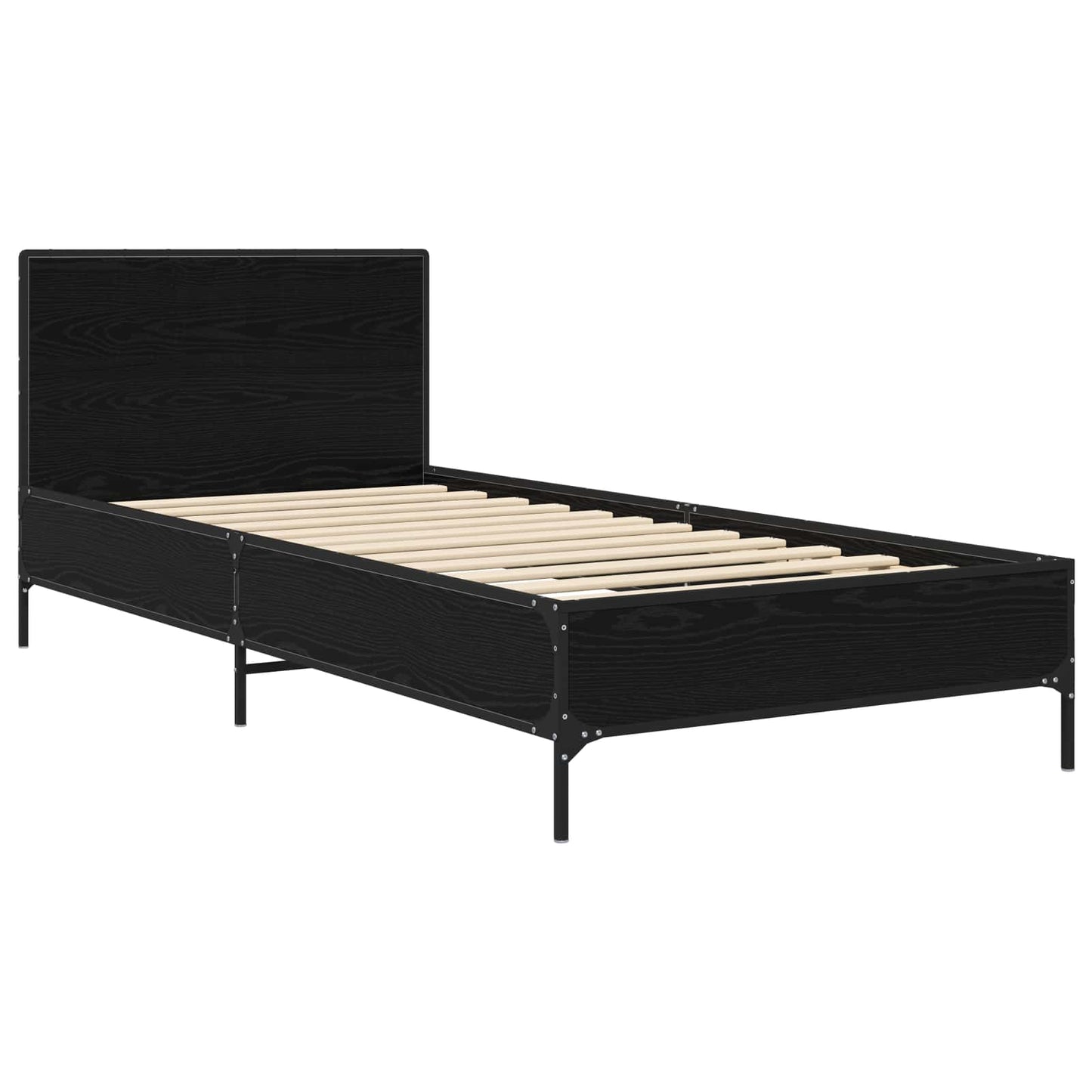 Bed Frame with Headboard Black Oak 80 x 200 cm Engineered Wood