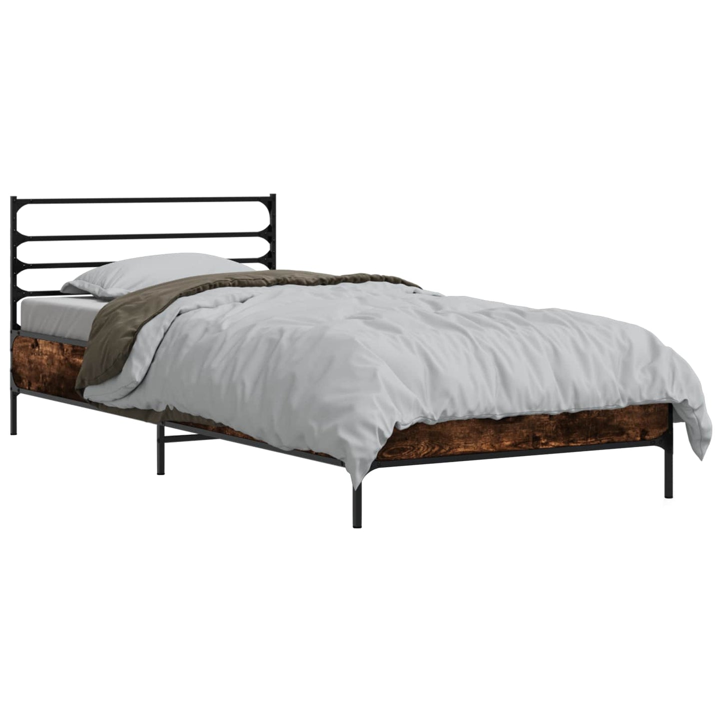Bed Frame Smoked Oak 80 x 200 cm Engineered Wood