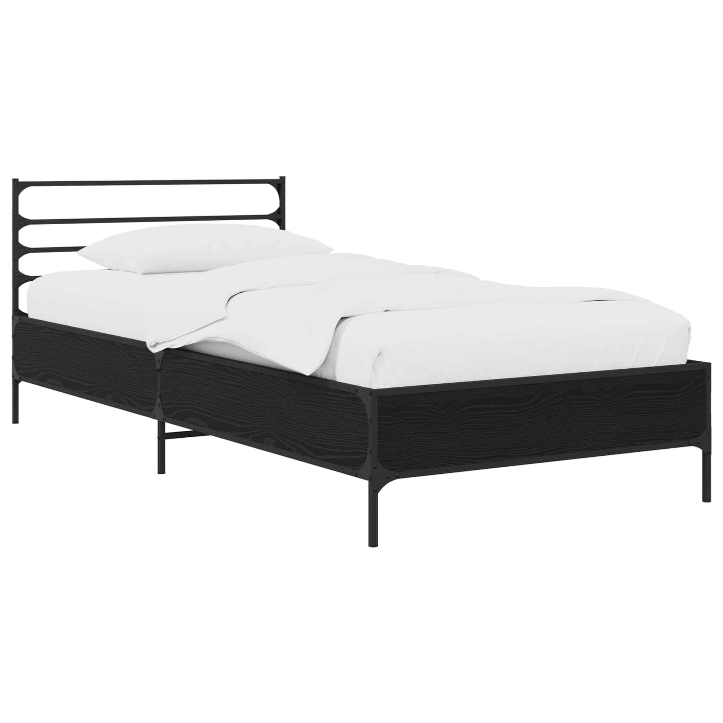 Bed Frame Black Oak 80 x 200 cm Engineered Wood