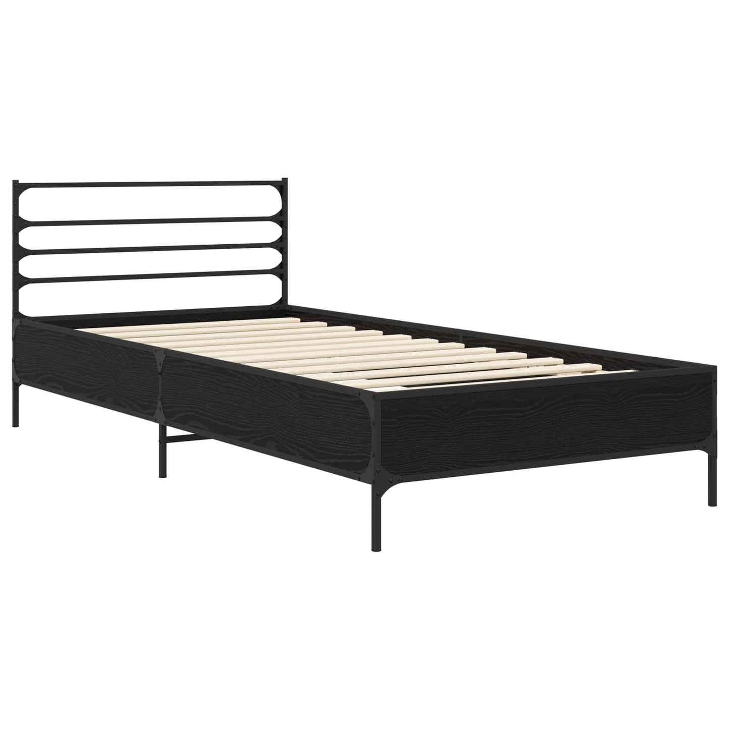Bed Frame Black Oak 80 x 200 cm Engineered Wood