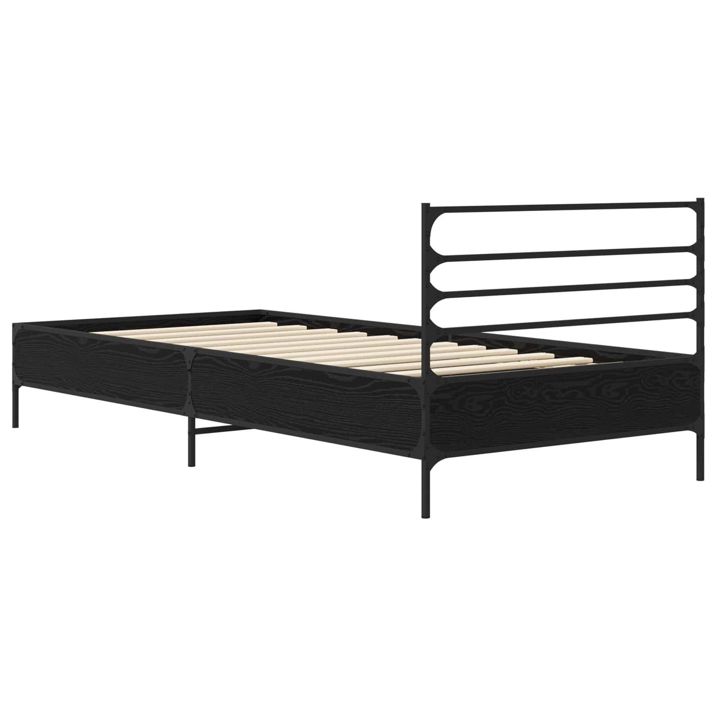 Bed Frame Black Oak 80 x 200 cm Engineered Wood