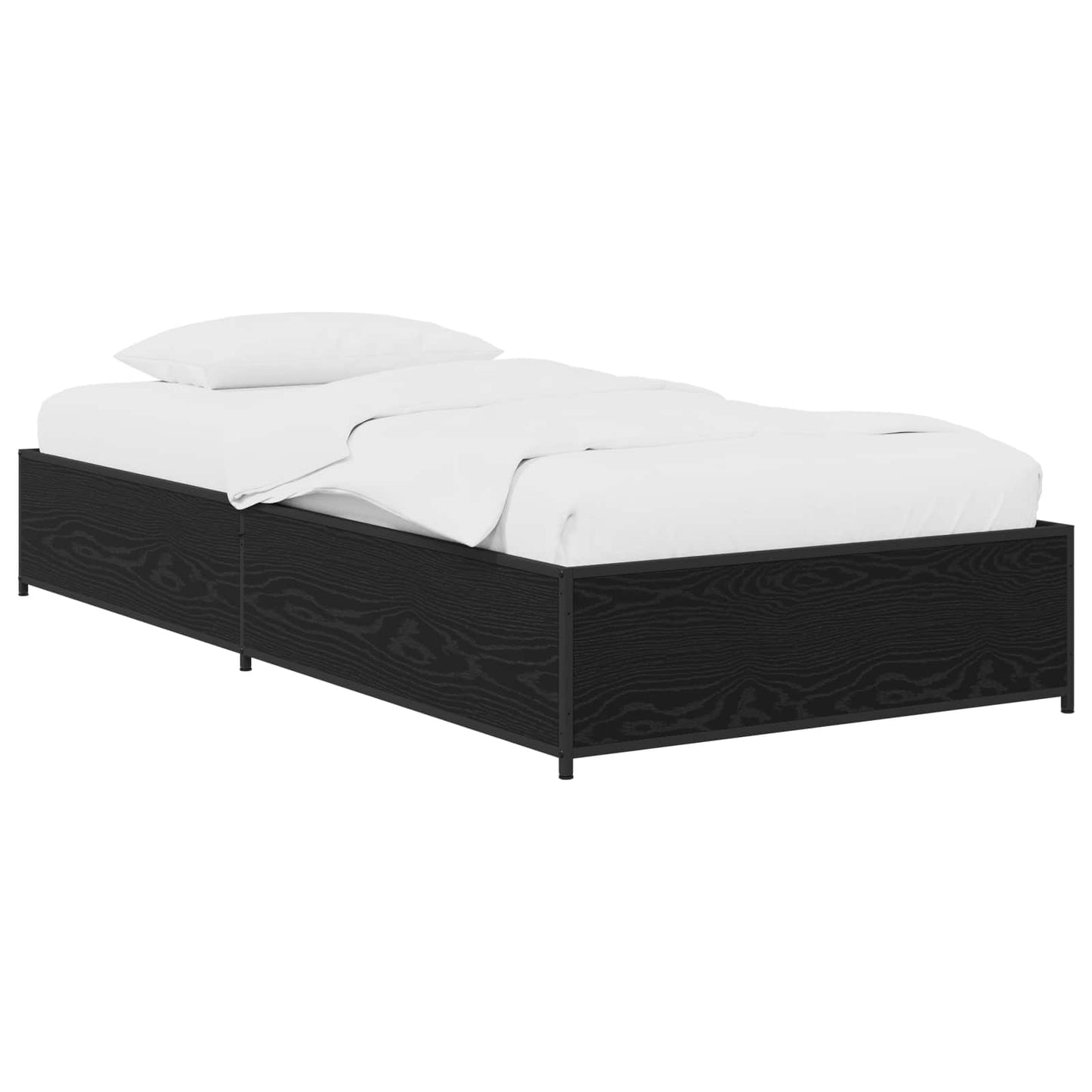 Bed Frame Black Oak 80 x 200 cm Engineered Wood