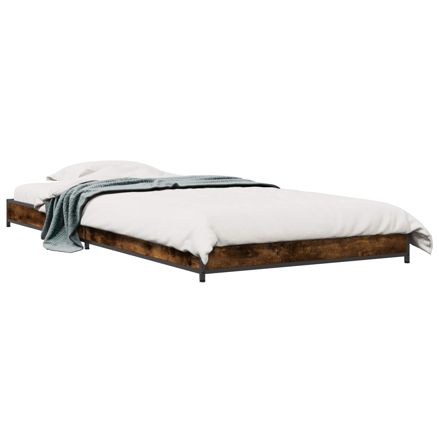 Bed Frame Smoked Oak 80 x 200 cm Engineered Wood