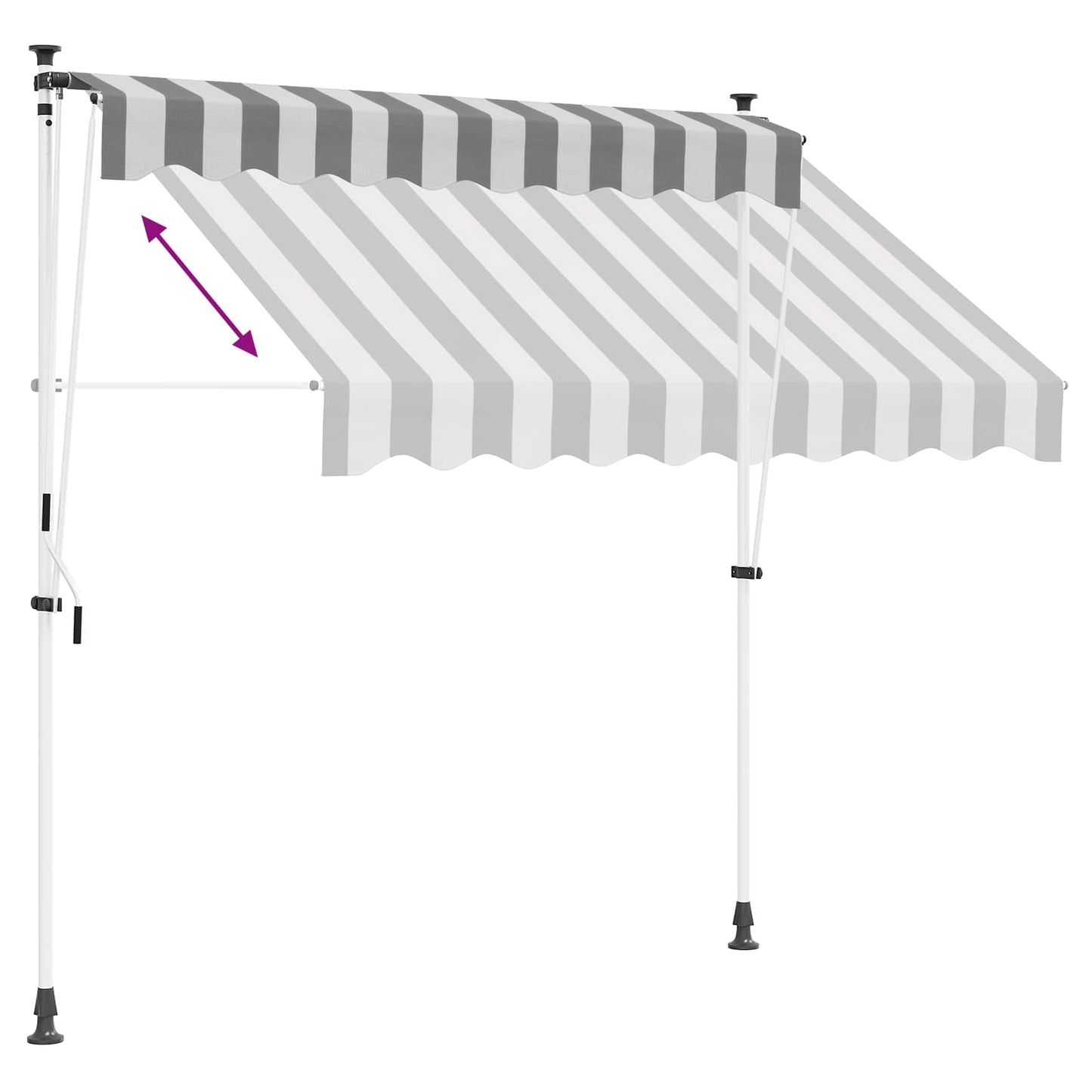 Manual Retractable Awning Anthracite and White 300 cm