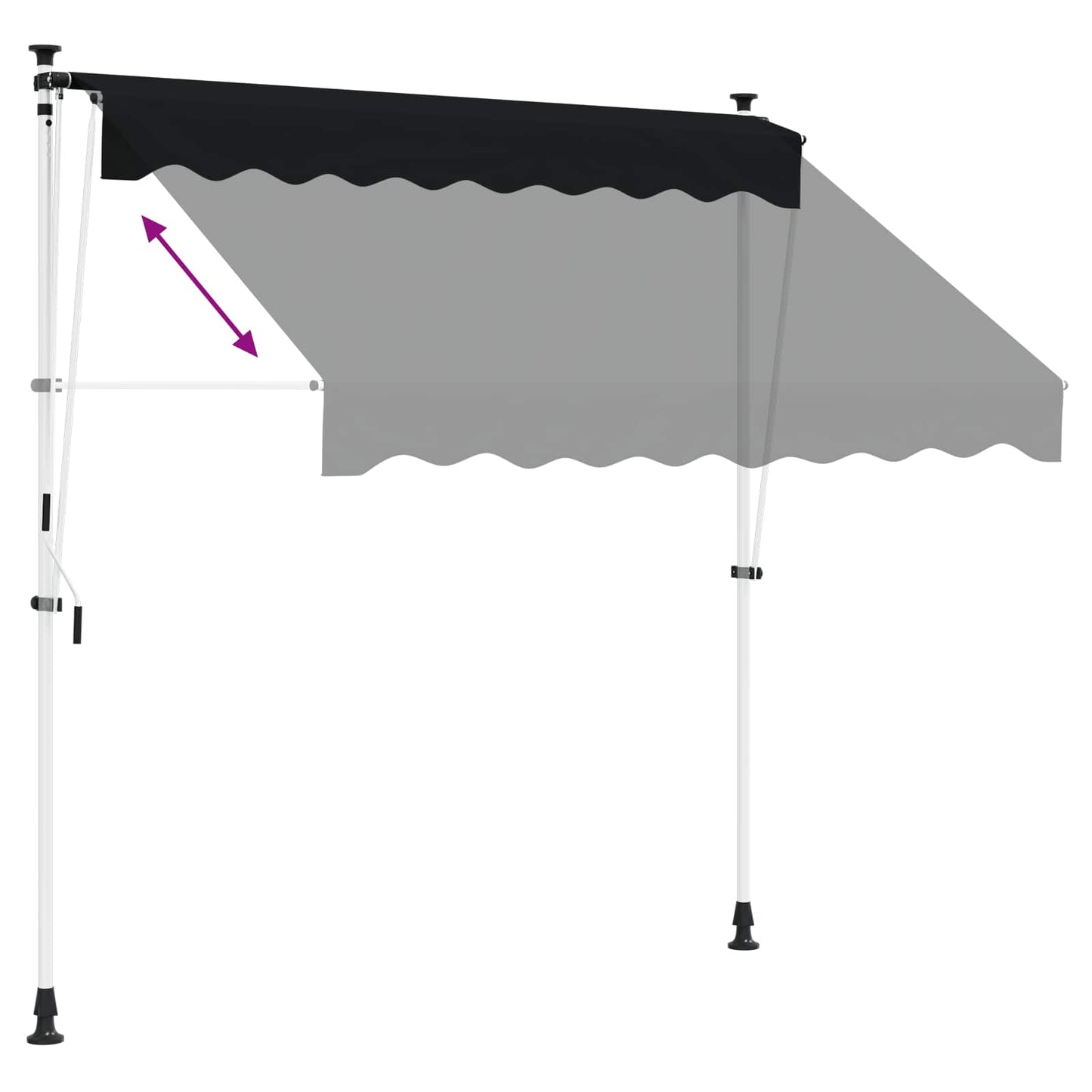 Manual Retractable Awning Black 400 cm