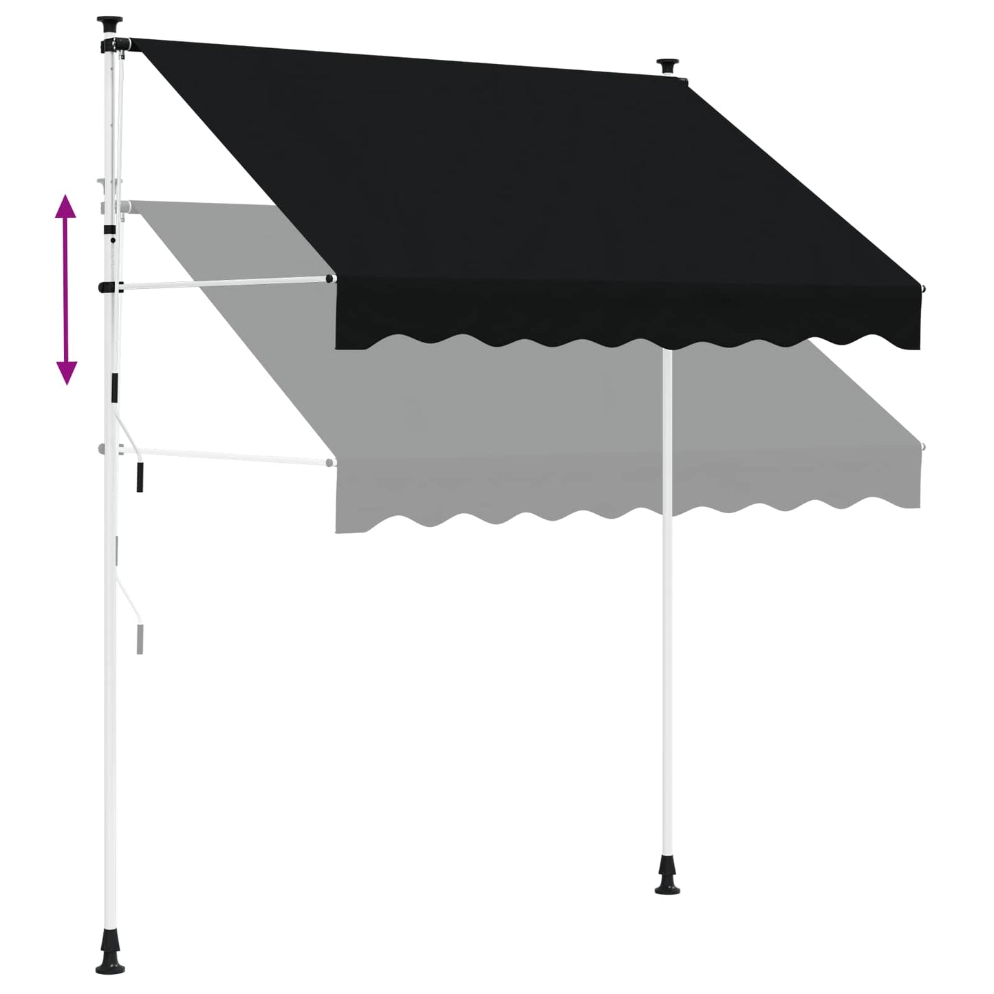 Manual Retractable Awning Black 400 cm