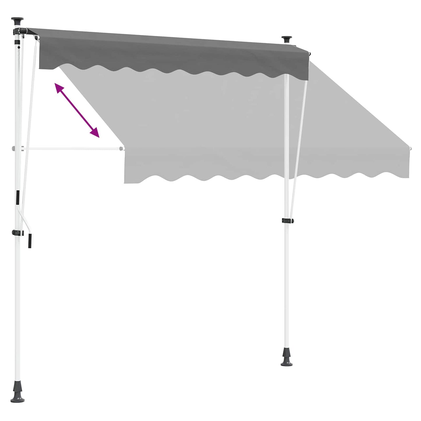 Manual Retractable Awning 180 g / m² Polyester with PU Coated