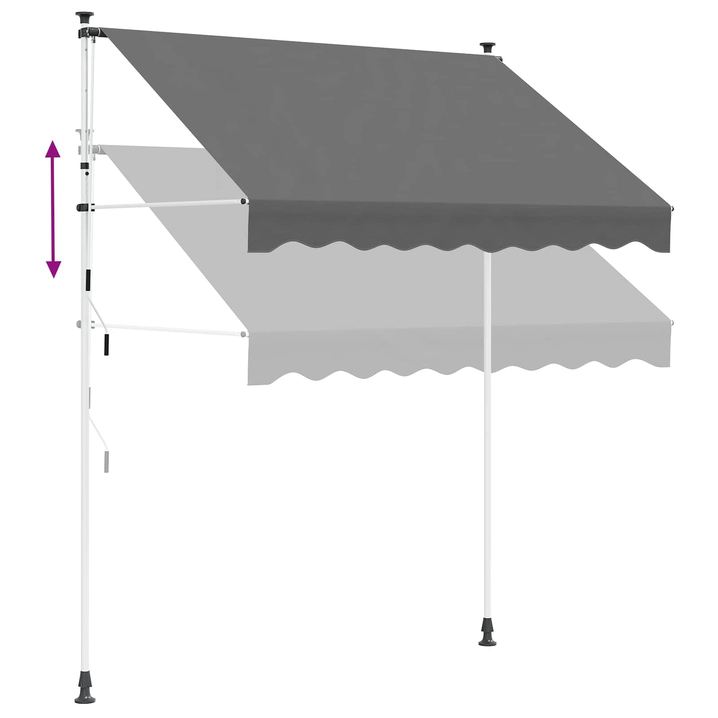 Manual Retractable Awning Light Grey 150 cm