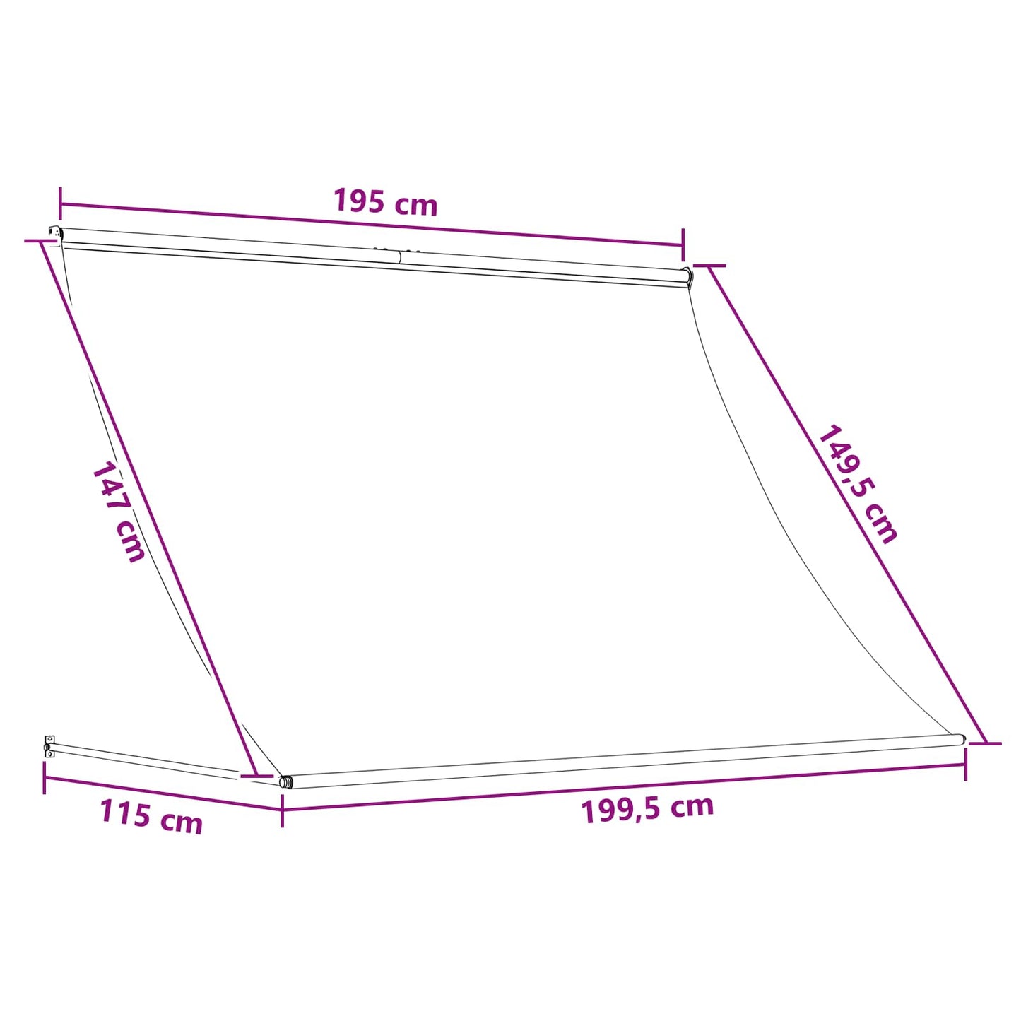 Awning Brown 200 x 150 cm 180 g / m² Polyester with PU Coated