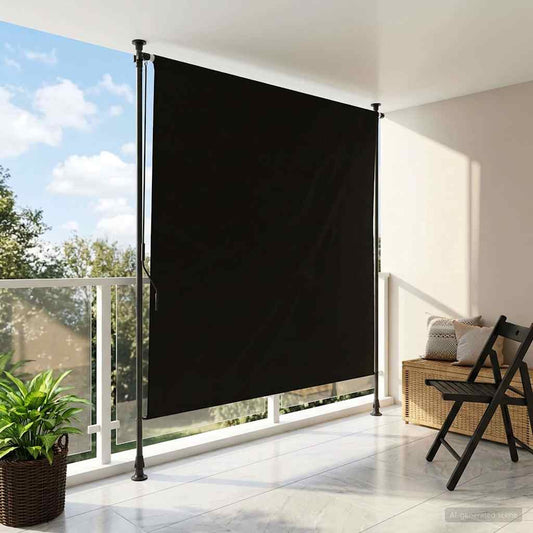 Outdoor Roller Blind Black 120 x 270 cm