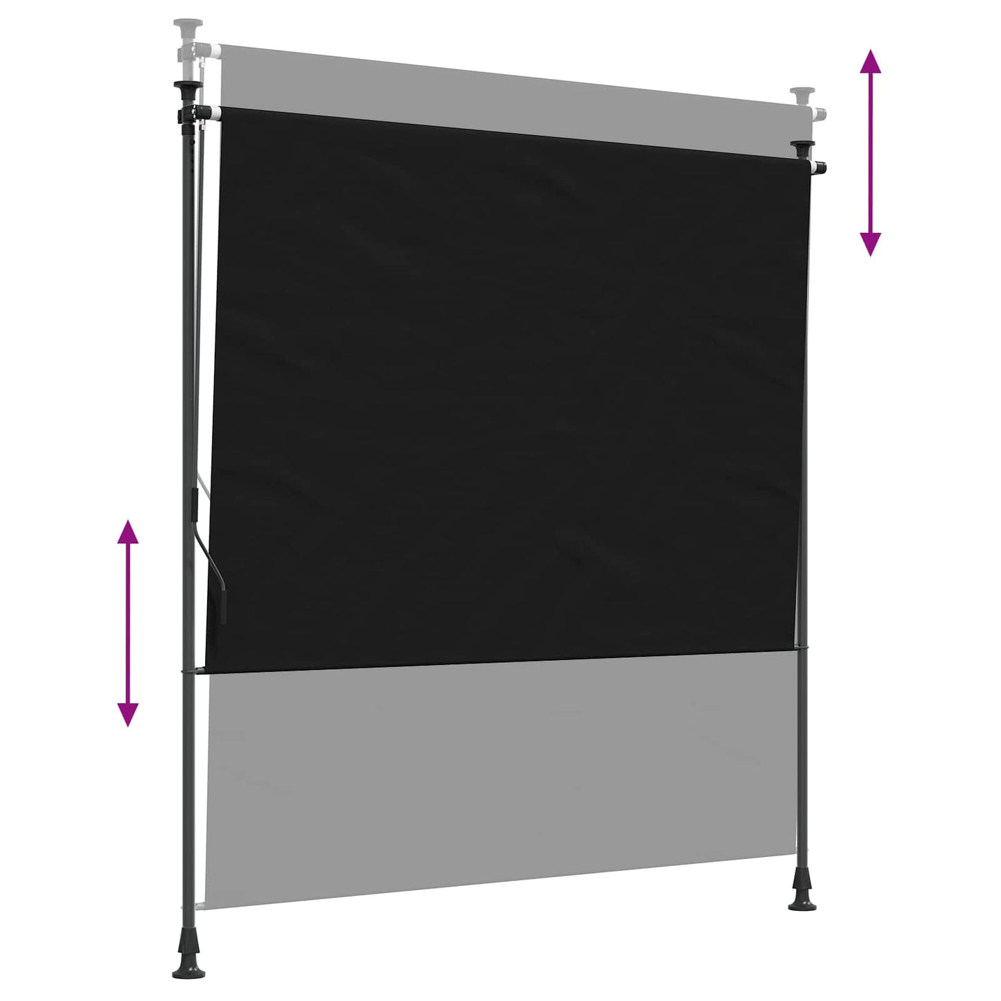 Outdoor Roller Blind Black 120 x 270 cm