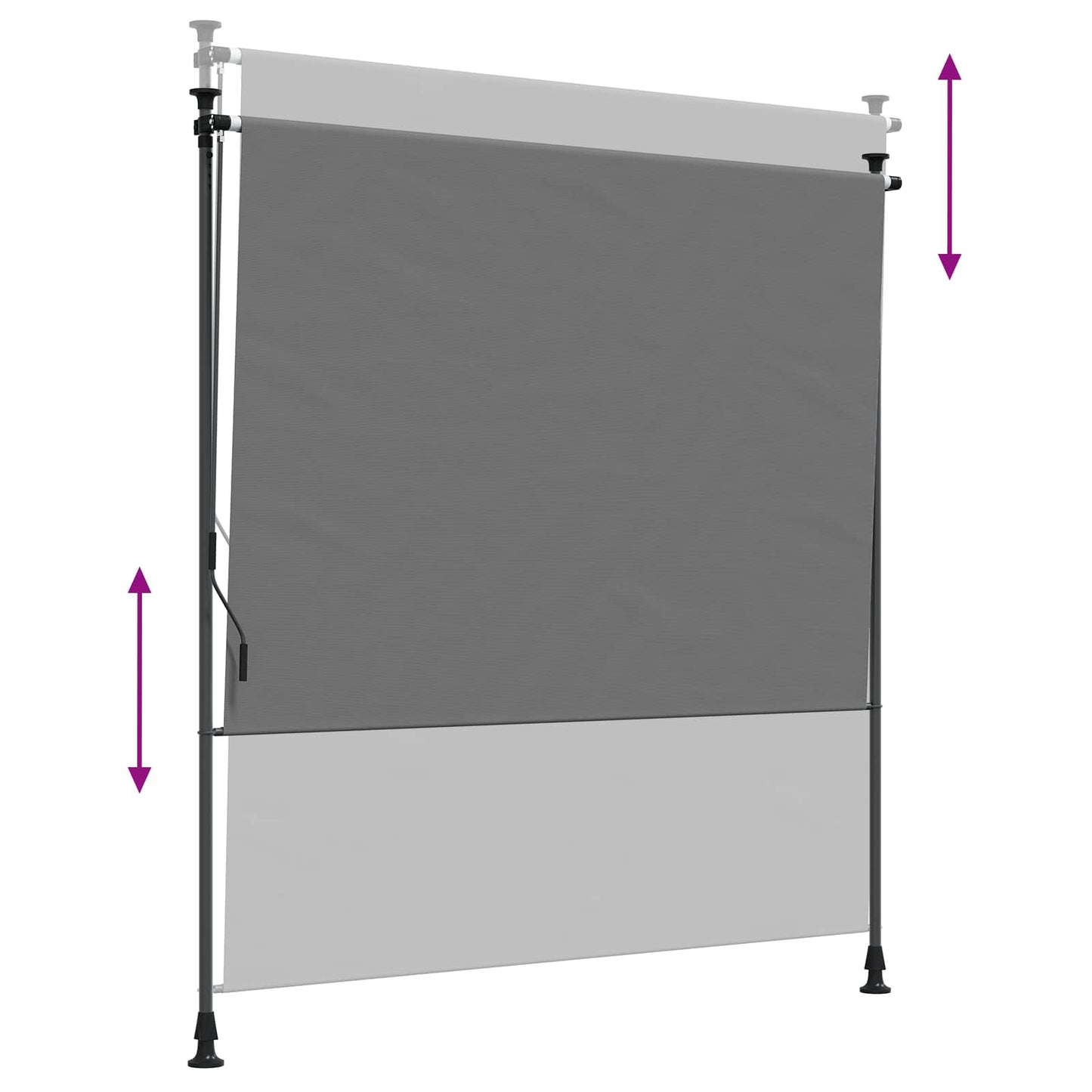 Outdoor Roller Blind Light Grey 120 x 270 cm