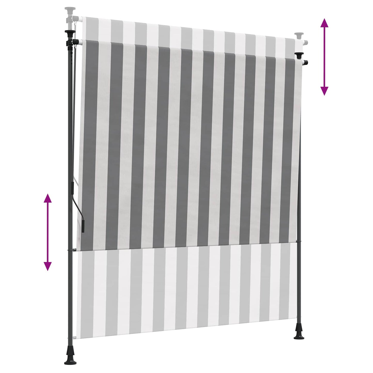 Outdoor Roller Blind Anthracite and White 200 x 270 cm