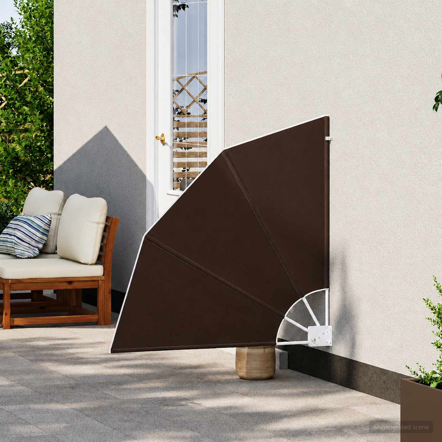 Balcony Privacy Screen 210 x 210 cm Polyester Brown