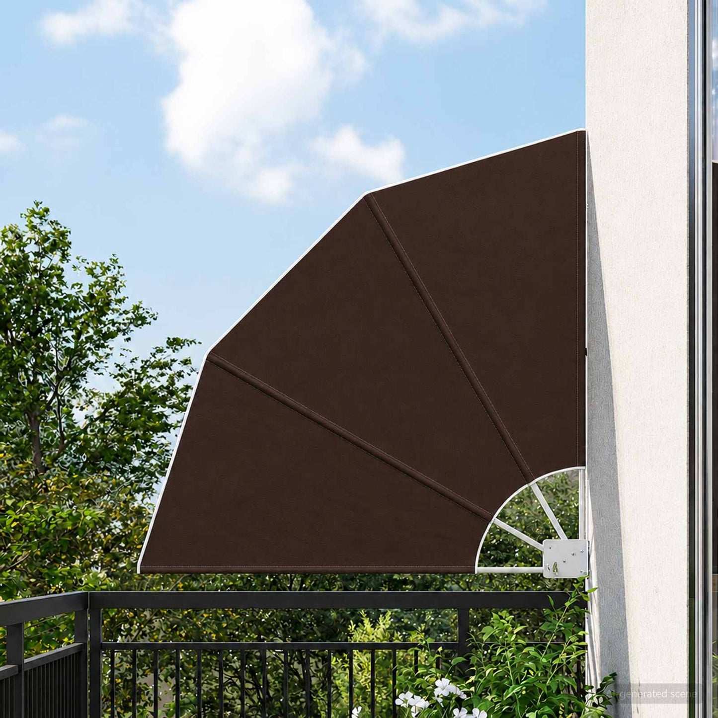 Balcony Privacy Screen 210 x 210 cm Polyester Brown
