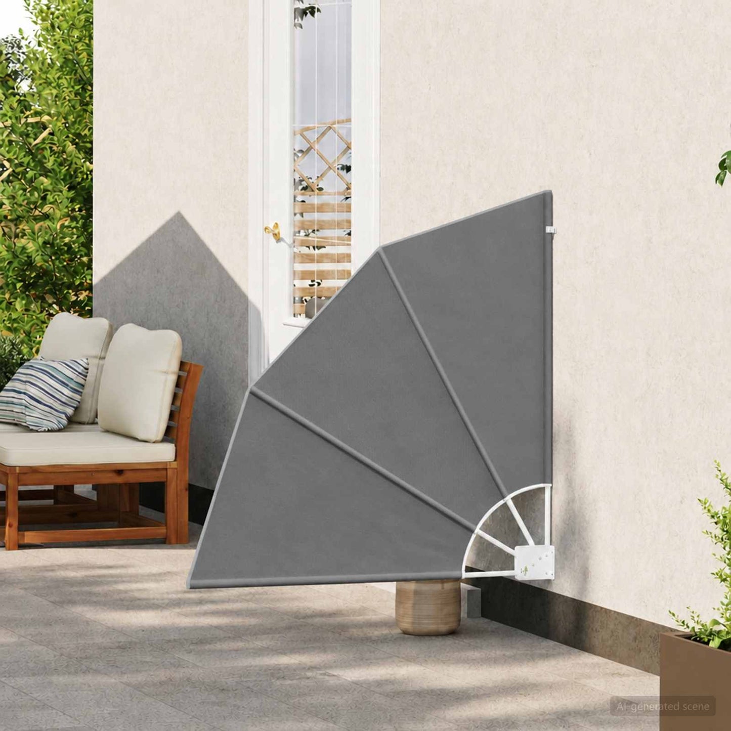 Balcony Privacy Screen 115 x 115 cm Polyester Light Grey