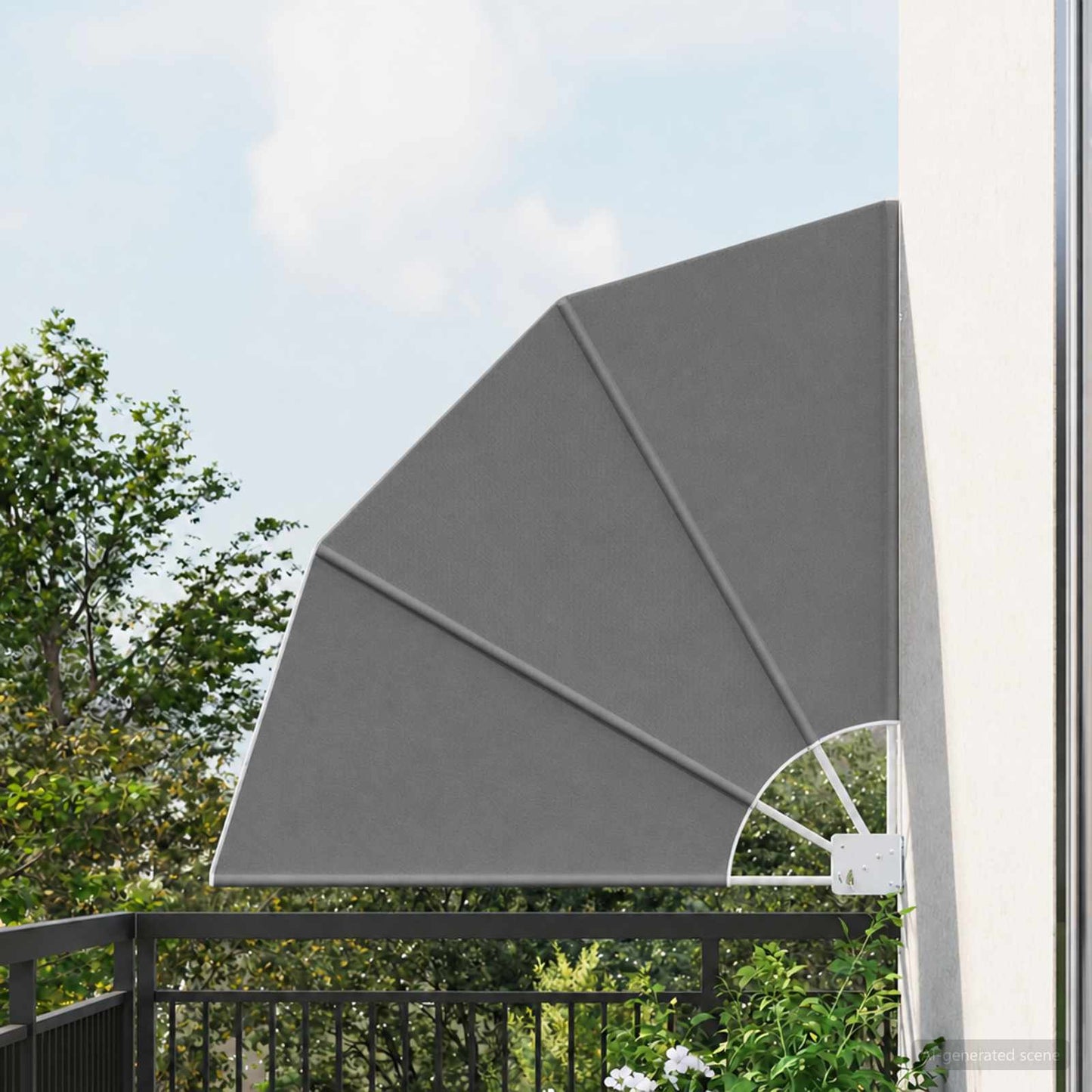 Balcony Privacy Screen 115 x 115 cm Polyester Light Grey