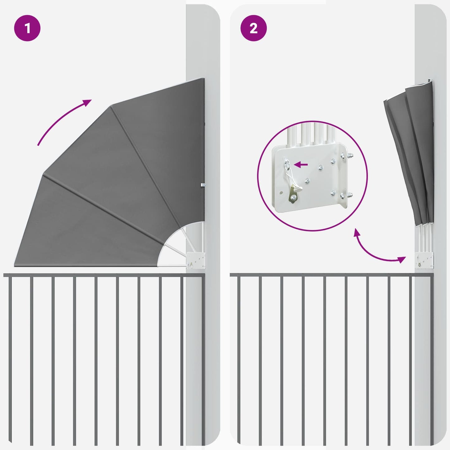 Balcony Privacy Screen 115 x 115 cm Polyester Light Grey