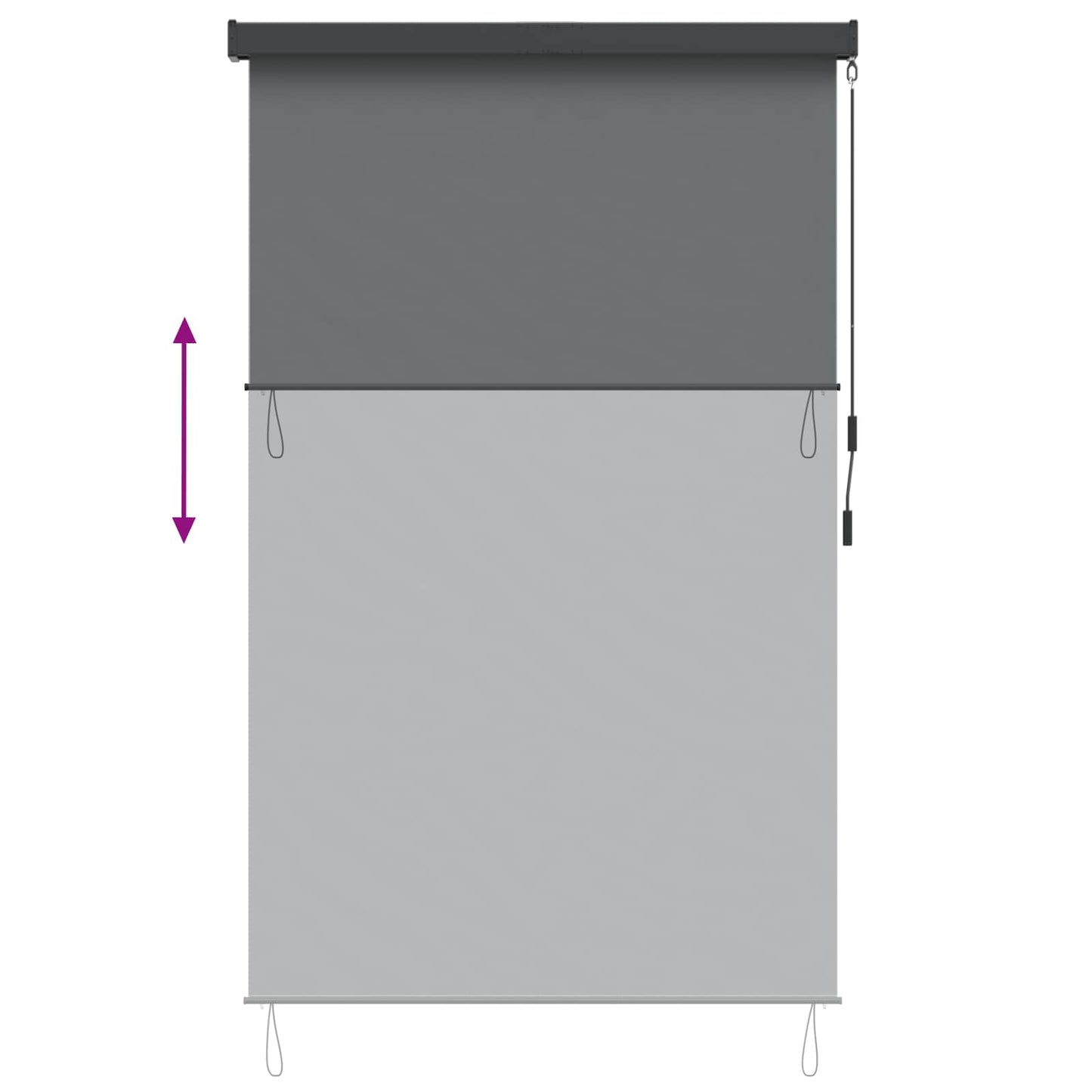 Roller Blind Light Grey 60 x 250 cm Fabric and Aluminum