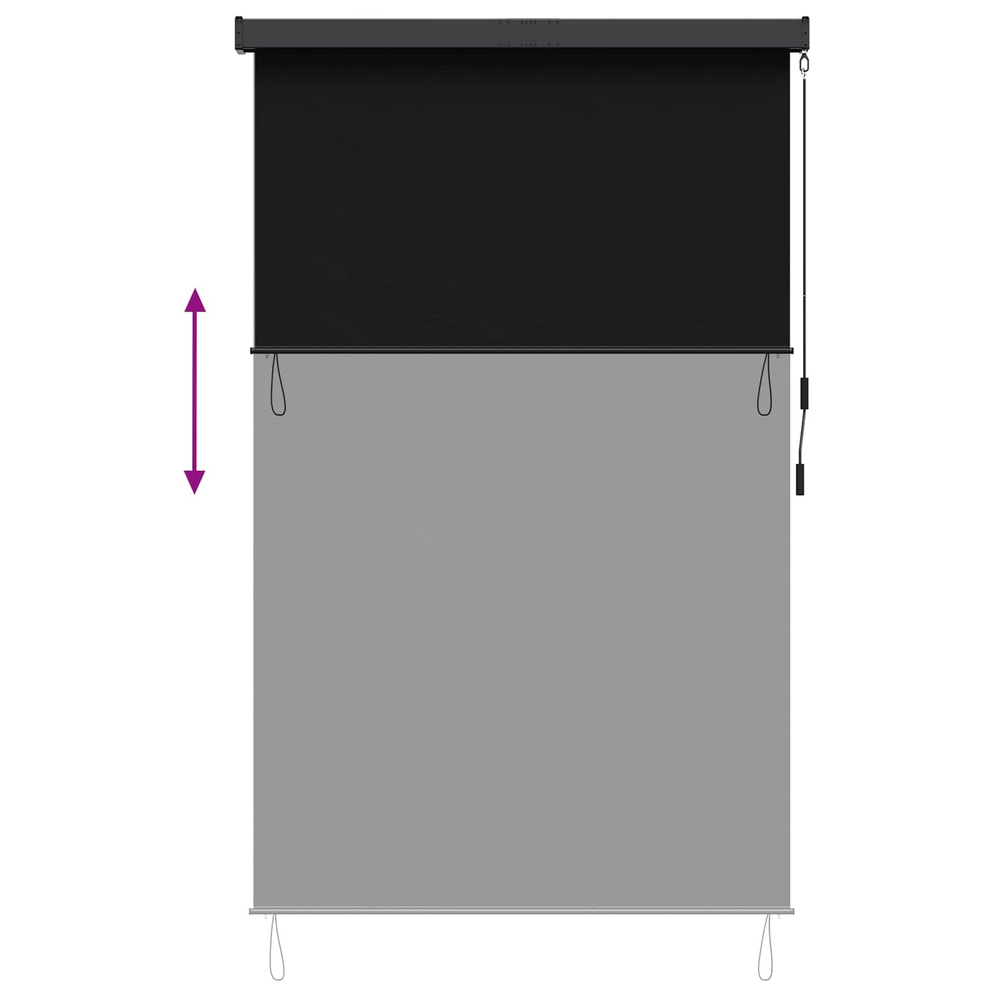 Roller Blind Black 80 x 250 cm Fabric and Aluminum