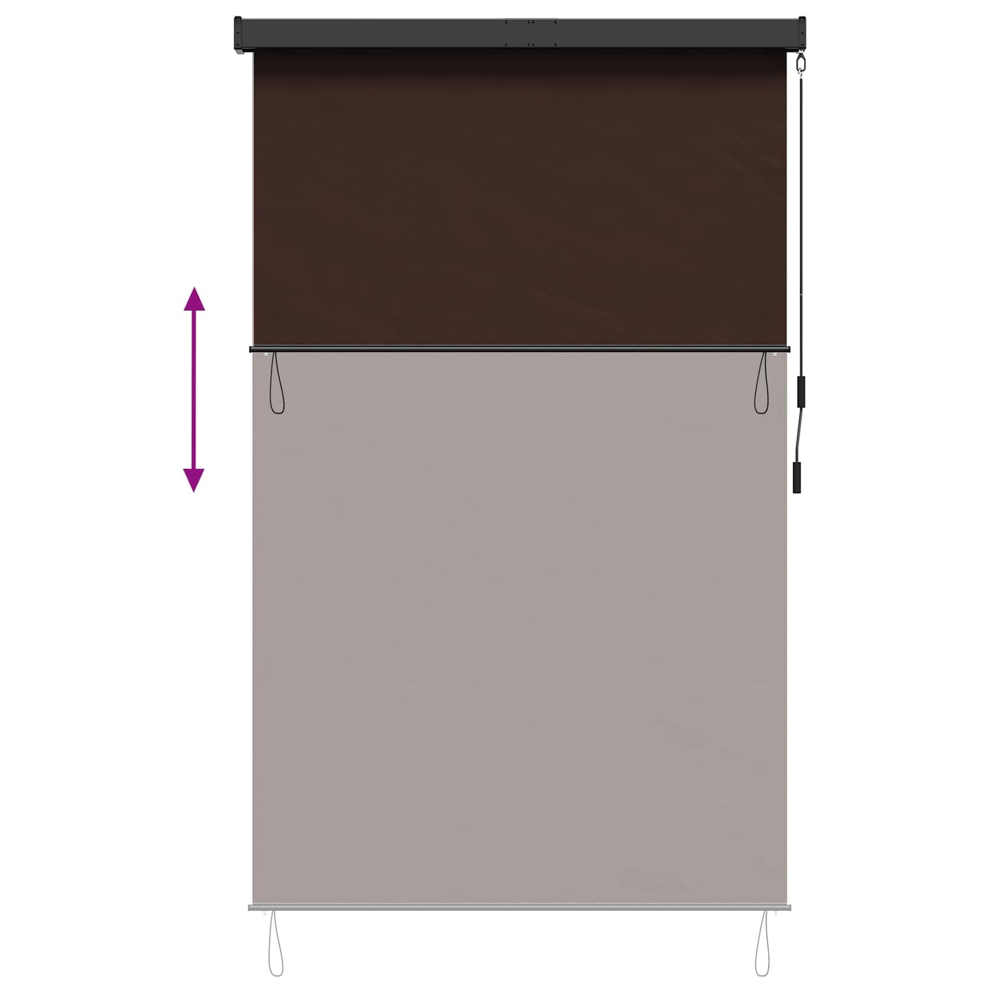 Roller Blind Brown 100 x 250 cm Fabric and Aluminum