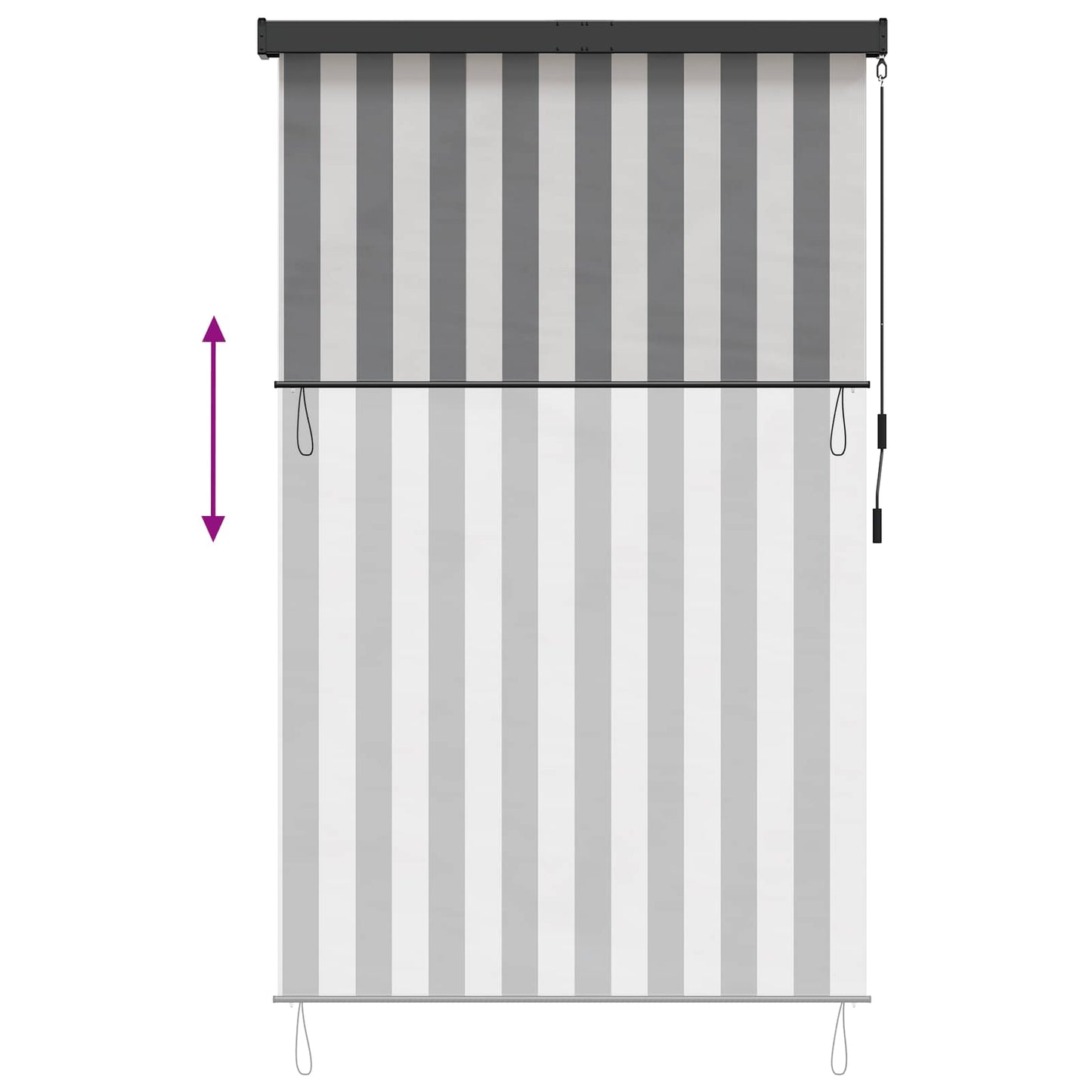 Roller Blind Anthracite and White 100 x 250 cm