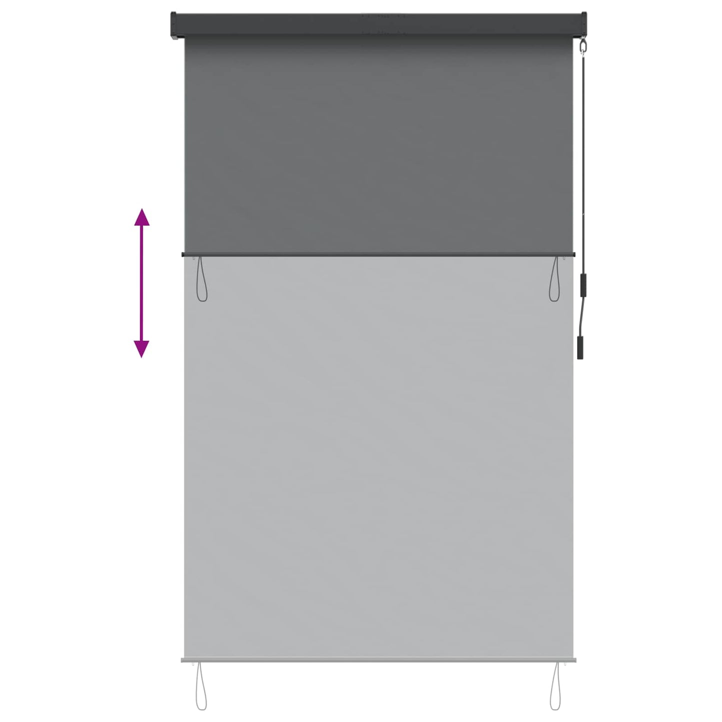Roller Blind Light Grey 120 x 250 cm Fabric and Aluminum